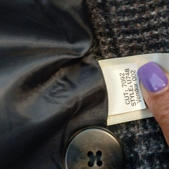 Eddie Bauer men trench coat Glen Plaid tweed leather trim szXXL outdoor business - Picture 6 of 9